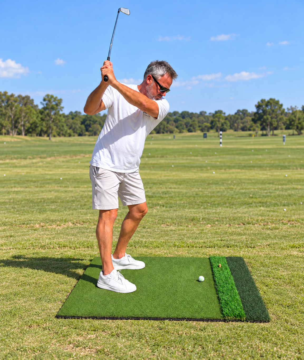 3G Practice Hitting Mat with 3 Surfaces & Rubber Tee