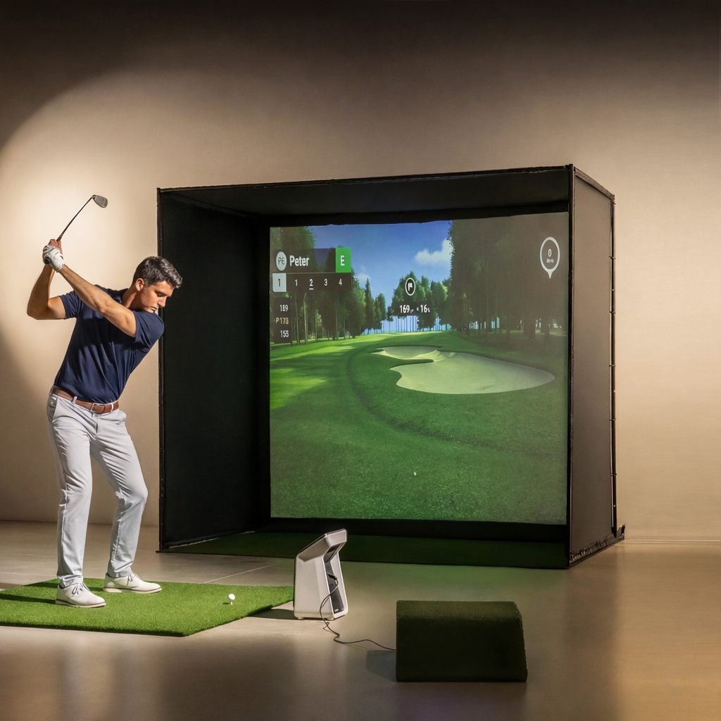 Glide Gear Golf Practice Simulator Backdrop Complete Enclosure Poles & Impact Screen