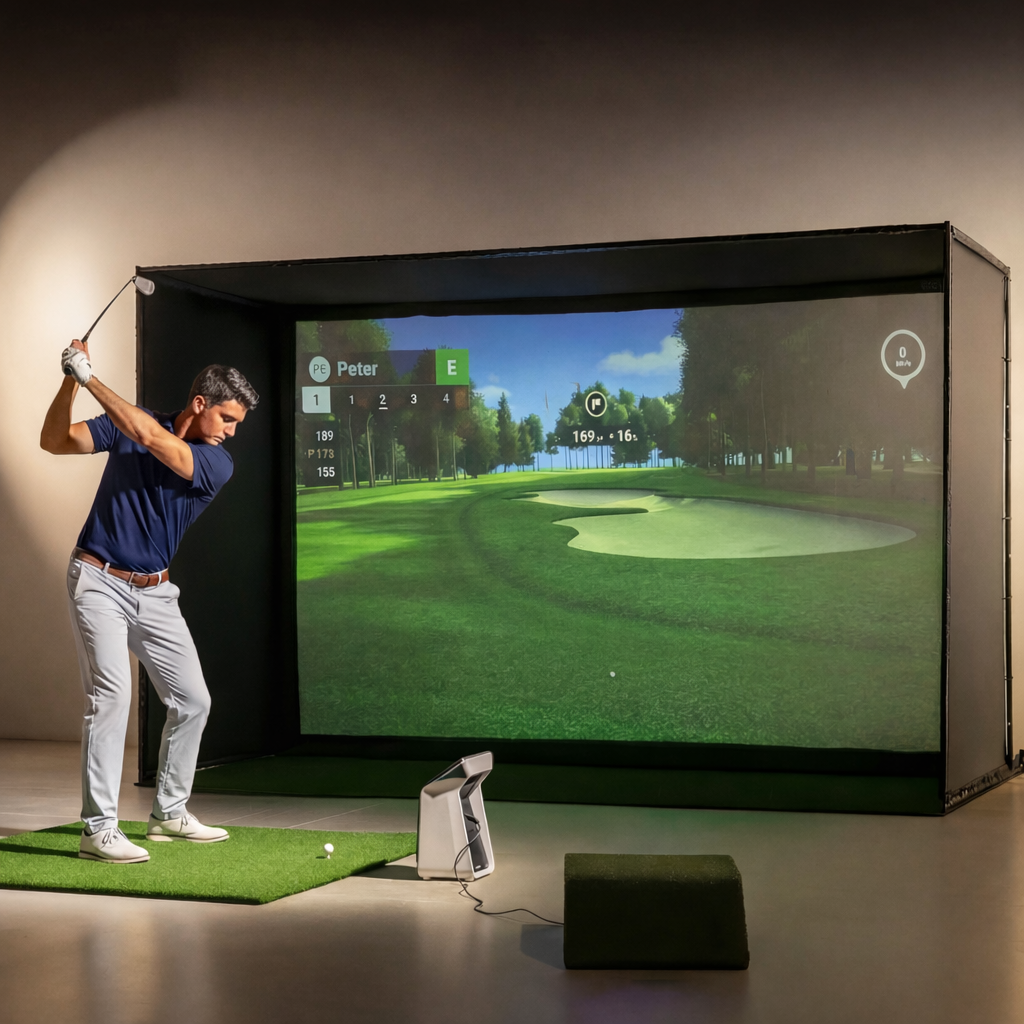 Glide Gear Golf Practice Simulator Backdrop Complete Enclosure Poles & Impact Screen
