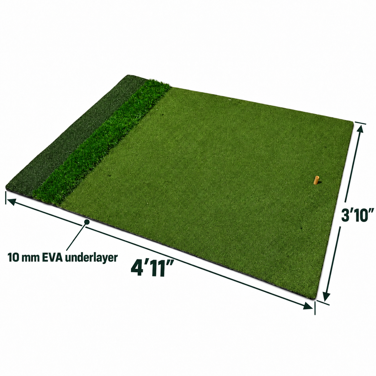 3G Practice Hitting Mat with 3 Surfaces & Rubber Tee