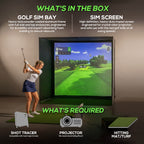 Glide Gear Golf Practice Simulator Backdrop Complete Enclosure Poles & Impact Screen