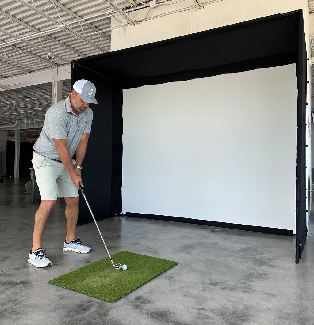 Glide Gear Golf Practice Simulator Backdrop Complete Enclosure Poles & Impact Screen