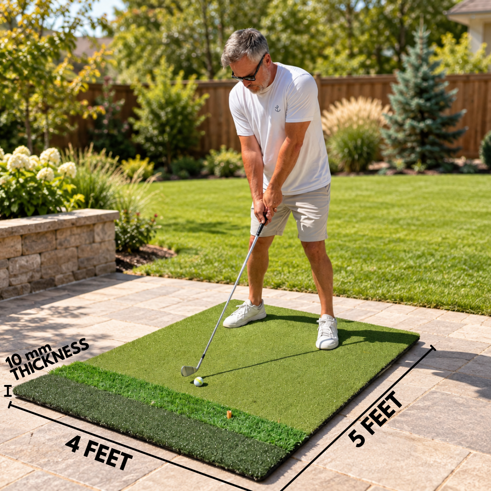 3G Practice Hitting Mat with 3 Surfaces & Rubber Tee