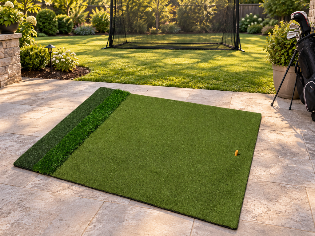 3G Practice Hitting Mat with 3 Surfaces & Rubber Tee
