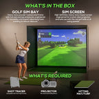 Glide Gear Golf Practice Simulator Backdrop Complete Enclosure Poles & Impact Screen