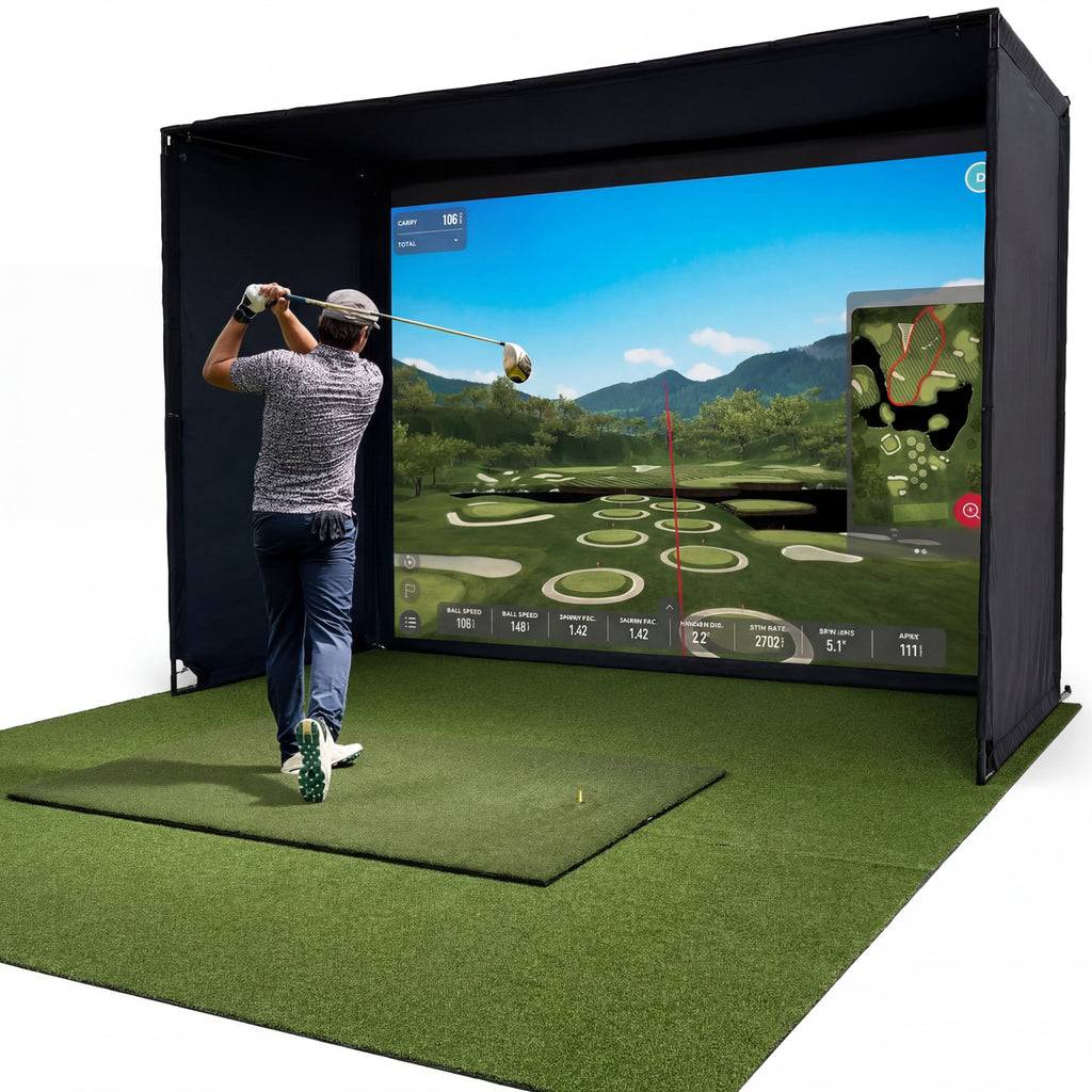 Glide Gear Golf Practice Simulator Backdrop Complete Enclosure Poles & Impact Screen